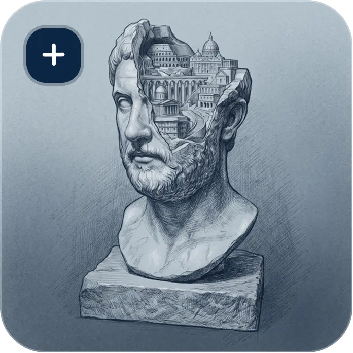 2D concept drawing of a philosopher bust, used as the image-to-3D input